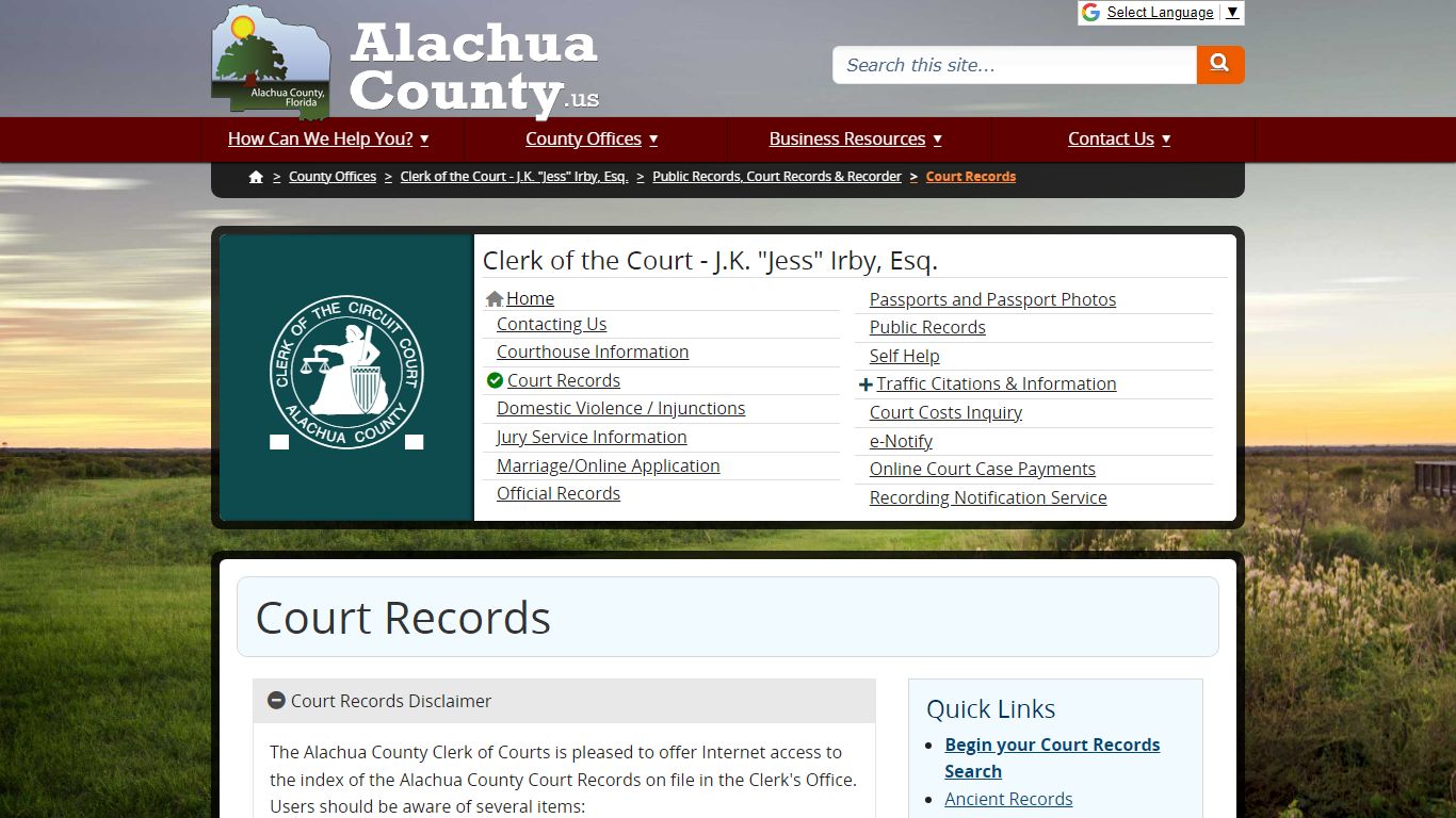 Court Records - Alachua County